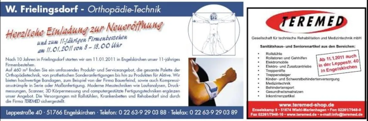 Sanitätshaus TEREMED jetzt auch in Engelskirchen