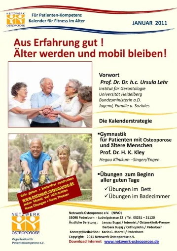 Der immer aktuelle Osteoporose-Kalender: Täglich aktiv gegen Osteoporose Bild: Der immer aktuelle Osteoporose-Kalender: Täglich aktiv gegen Osteoporose