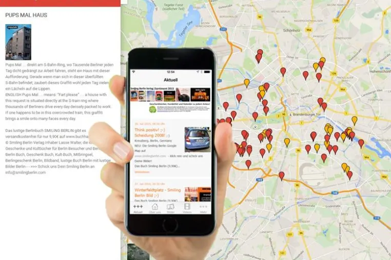 Bild: 5 Jahre Smiling Berlin: Jetzt gibt es eine Google Map mit den lustigen Orten in Berlin und eine App