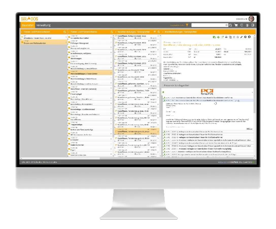 SIRADOS Catalog Live mit PCI Produktkatalog