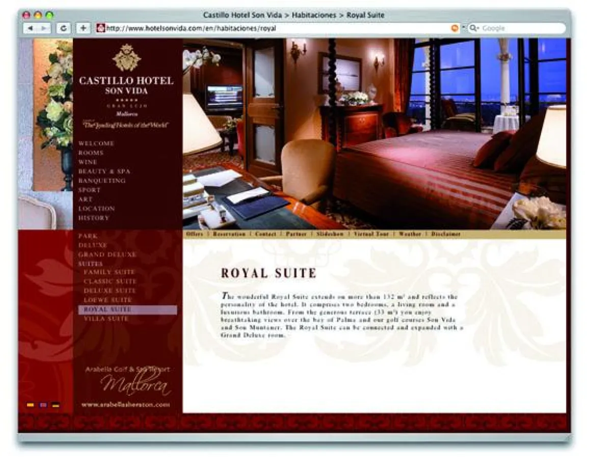 Vom Logo bis zur Anzeigenkampagne, von der Hotelausstattung bis zum Internet: das von der Agentur 360plus entwickelte neue Corporate Design transportiert perfekt das klassische Image eines spanischen 