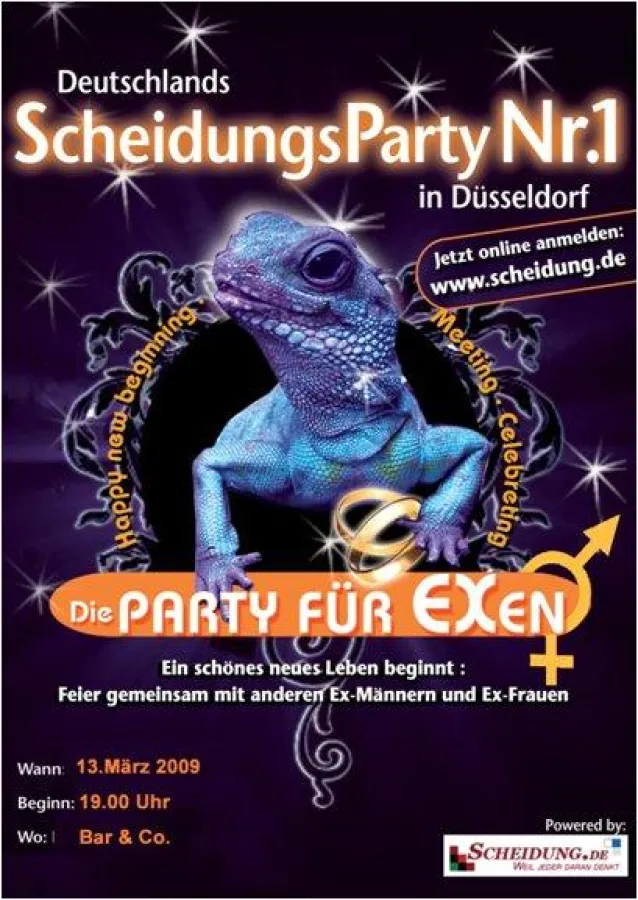 Das Portal scheidung.de präsentiert die erste Düsseldorfer Scheidungsparty am 13.03.2009