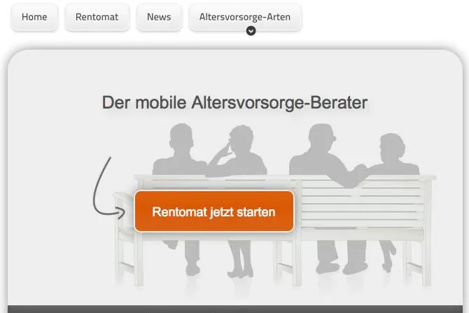 Bild: Rentomat - in fünf Minuten zur passenden Altersvorsorge