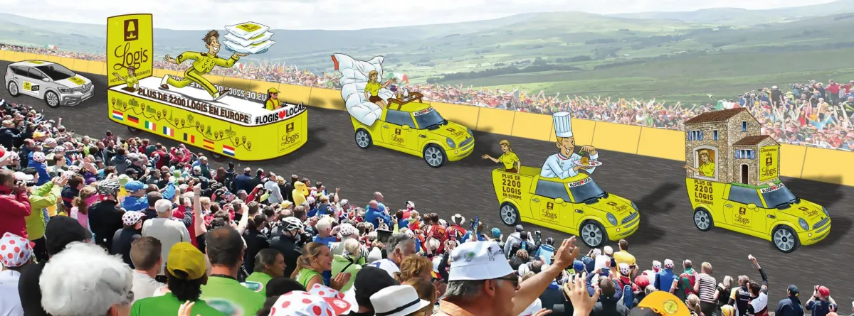 Auf der diesjährigen Tour de France ist Logis Hotels & Restaurants im Begleitkonvoi mit vier eigenen