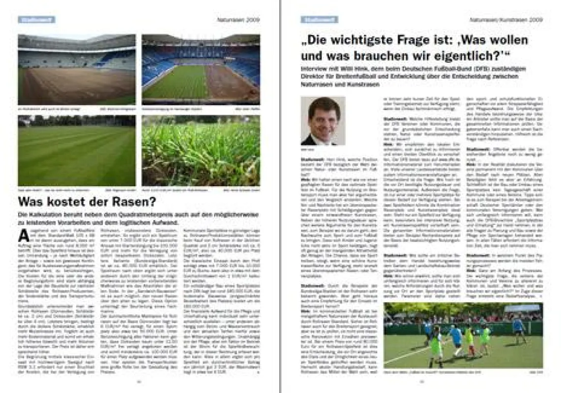 Das Themenspecial Sportrasen bei Stadionwelt