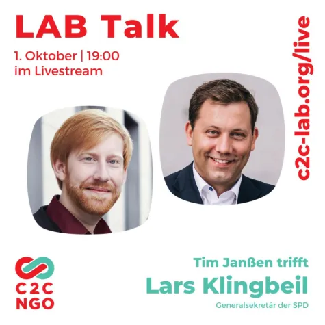 Bild: Cradle to Cradle LAB Talks: Alexander Bonde, Dirk Messner und Lars Klingbeil