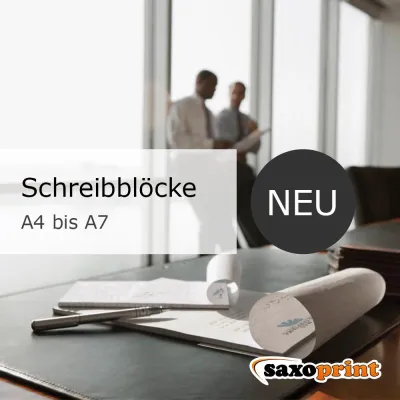 Bild: Saxoprint bietet individuell bedruckbare Schreibblöcke ein