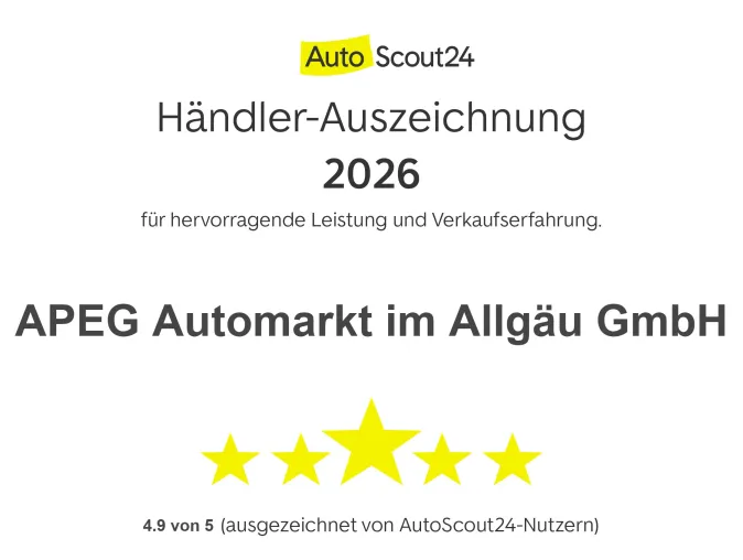 Bild: Der APEG Automarkt im Allgäu in Kißlegg zählt zu den besten Autohäusern Deutschlands 