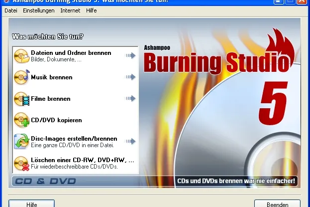 Ashampoo Burning Studio 5.20: Brennen ist ganz einfach Bild: Ashampoo Burning Studio 5.20: Brennen ist ganz einfach