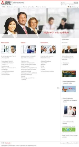 Mitarbeiter und Technik prägen das Bild des neuen Internetauftritts von Mitsubishi Electric Bild: Mitarbeiter und Technik prägen das Bild des neuen Internetauftritts von Mitsubishi Electric