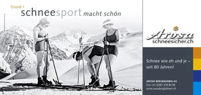 Bild: Kampagne von ADVERMA: Wintersaison in Arosa steht ganz im Zeichen der Nostalgie