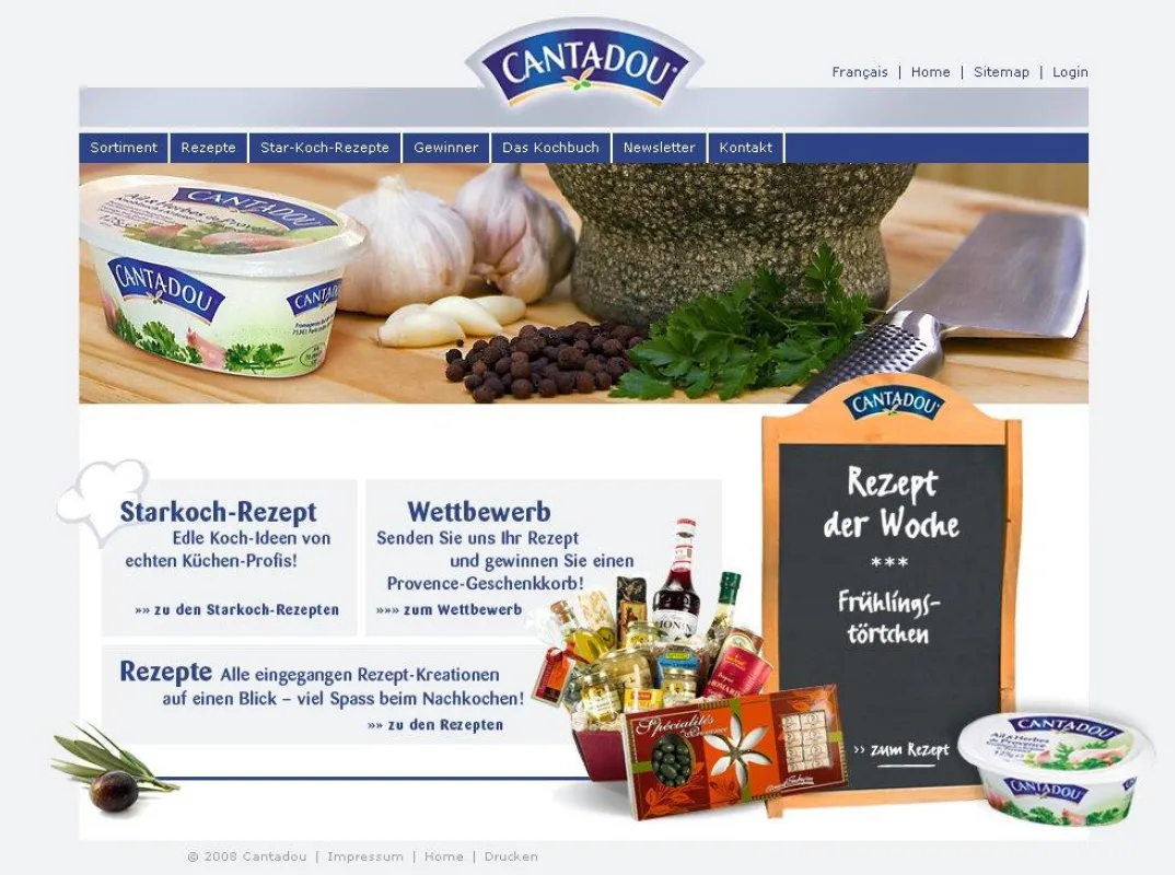 cantadou.ch - Screenshot der Startseite