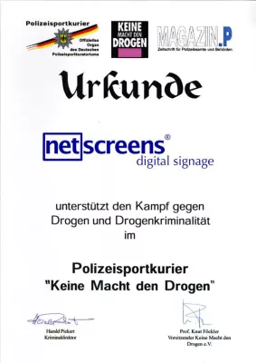 Bild: netscreens unterstützt gemeinnützigen Förderverein "Keine Macht den Drogen"