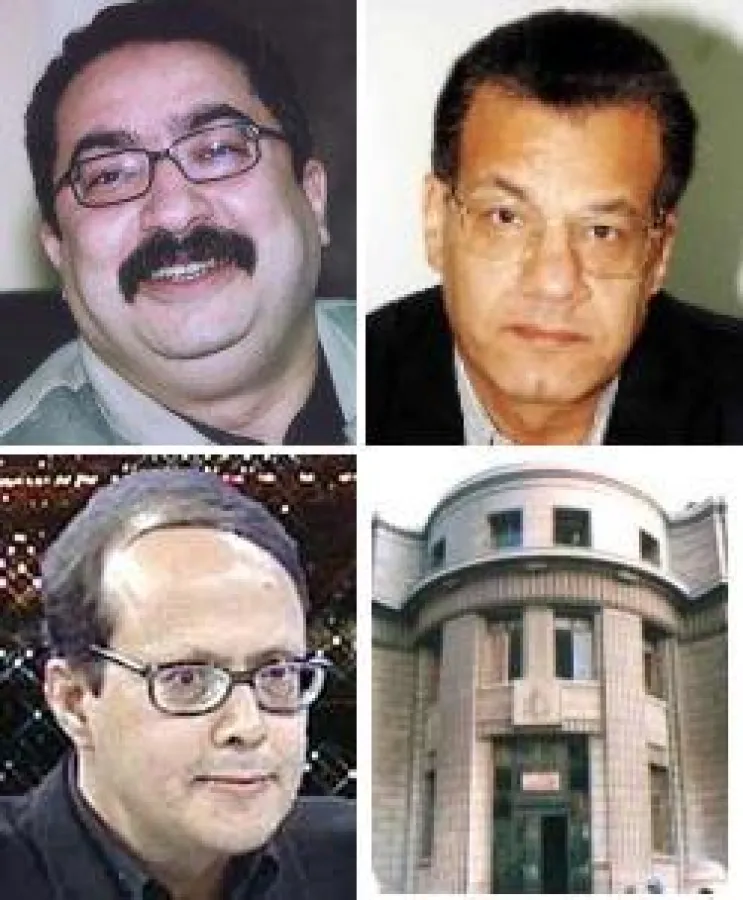 Ibrahim Eissa, Adel Hammouda (oben) und Dr. Abdel-Halim Qandil - ein Jahr Haft, weil sie über den Gesundheitszustand des Präsidenten und den Aufbau seines Sohnes zum Kronprinzen schrieben