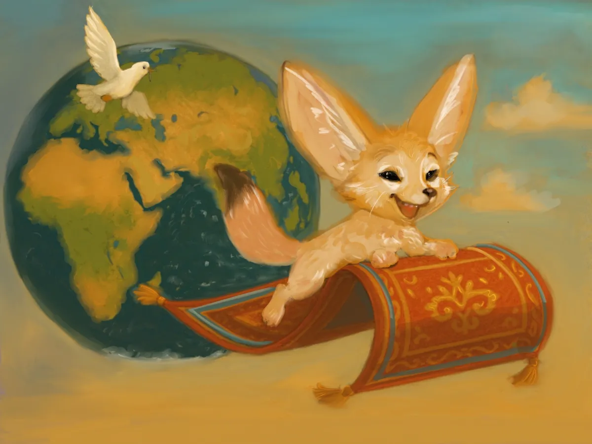 Alfulimux, der Wüstenfuchs fliegt um die Welt (© mini.musik e.V. )