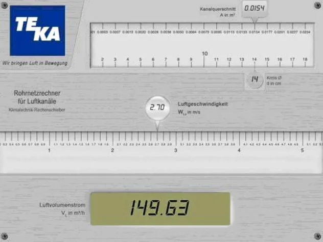 Elektronischer Rechenschieber liefert Werte für optimale Absaugung Bild: Elektronischer Rechenschieber liefert Werte für optimale Absaugung
