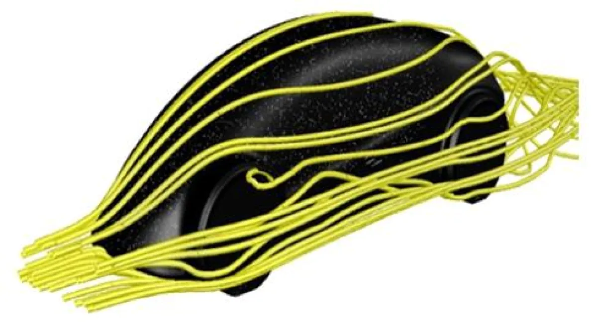 Stromlinien der Elektroautoumströmung