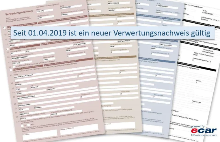 Seit 01.04.2019 ist ein neuer Verwertungsnachweis gültig Bild: Seit 01.04.2019 ist ein neuer Verwertungsnachweis gültig