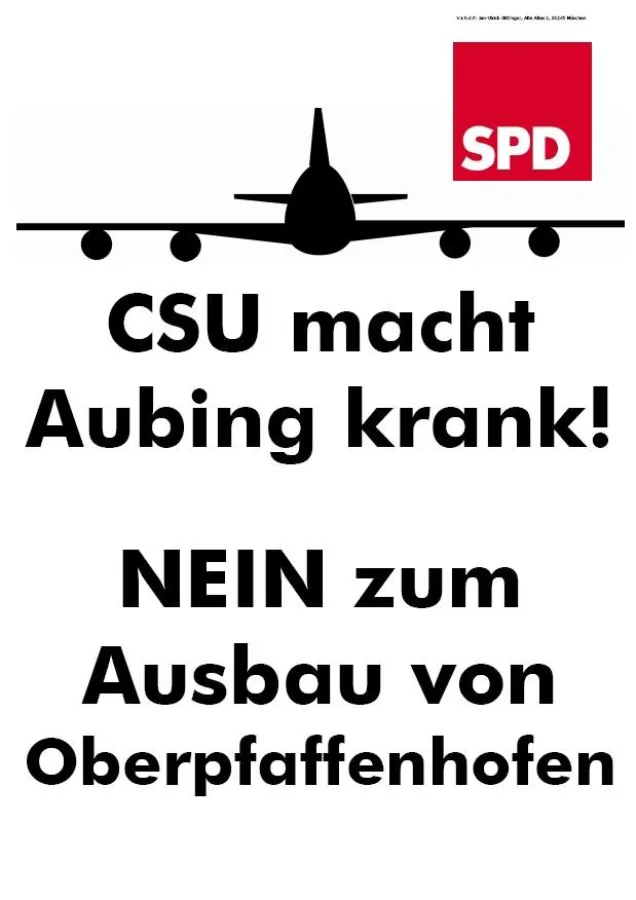 Kein Flughafen Ausbau in Oberpfaffenhofen - SPD Aubing sagt nein!