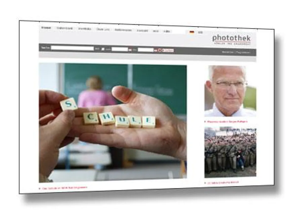 Screenshot der TYPO3-Homepage www.photothek.de