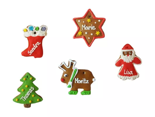 Bild: Lebkuchen-Tischkarten nach Wunsch mit weihnachtlichen Motiven – online konfigurieren auf Lebkuchen-Markt.de