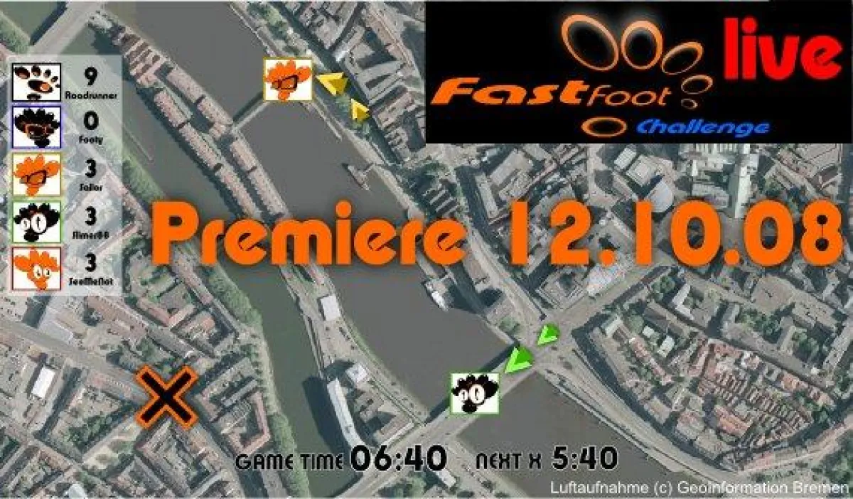 Der LIVE Kanal für GPS Games startet am 12.10.08 um 17:00 auf www.fastfoot.mobi