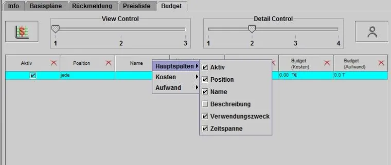 Bild: Budgetmanagement mit der Projektmanagement-Software von Can Do