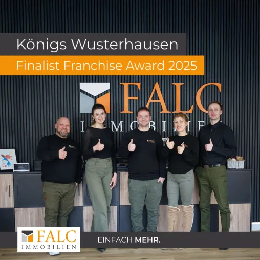 Bild: FALC Immobilien Königs Wusterhausen als „Franchisegründung des Jahres“ nominiert
