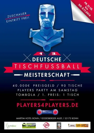 Bild: 13. Deutsche Meisterschaft im Tischfussball – Players4Players lädt wieder nach Bonn ein
