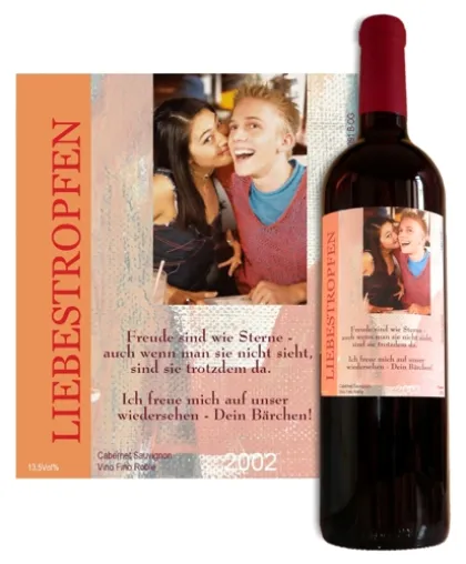 Bild: Originelles Geschenk zu Weihnachten: Wein mit persönlichem Etikett