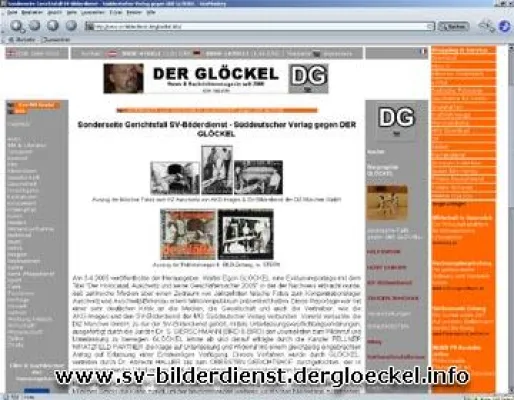 Bild: Eigene Website zum Gerichtsfall der falschen Holocaust-Fotos der DIZ München