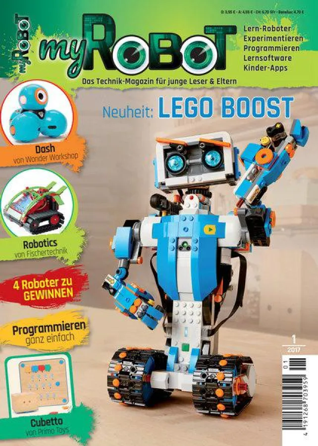 Das Cover der ersten Ausgabe des Robotik-Magazins für Kinder myROBOT