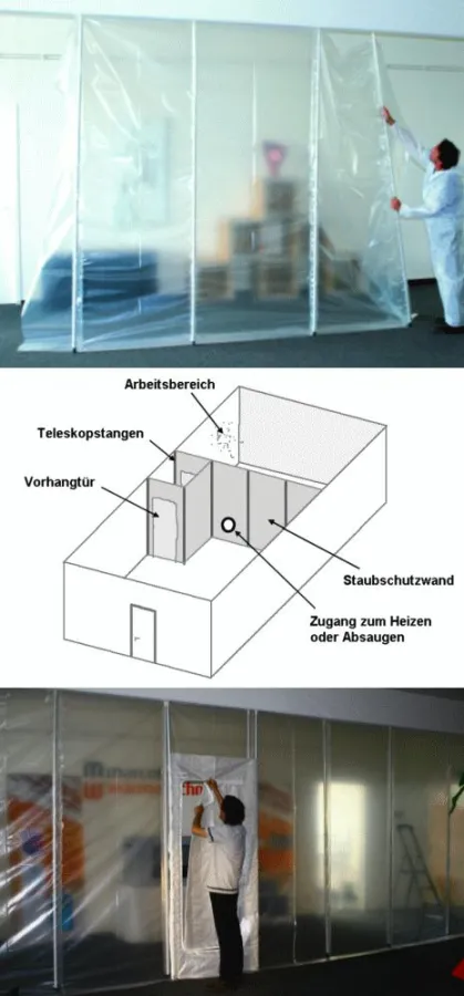 Einfacher Aufbau mit dem easyTEC-Staubschutzsystem