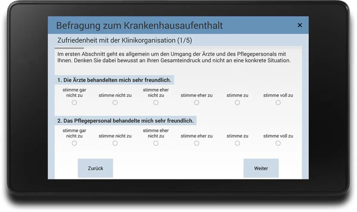 Tablet Befragung auch für alte Patienten