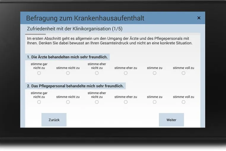 Tablet Befragung auch für alte Patienten Bild: Tablet Befragung auch für alte Patienten