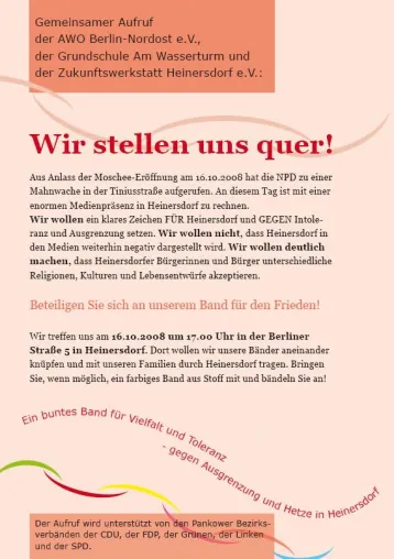 Bild: Wir stellen uns quer - Ein Band für den Frieden in Heinersdorf