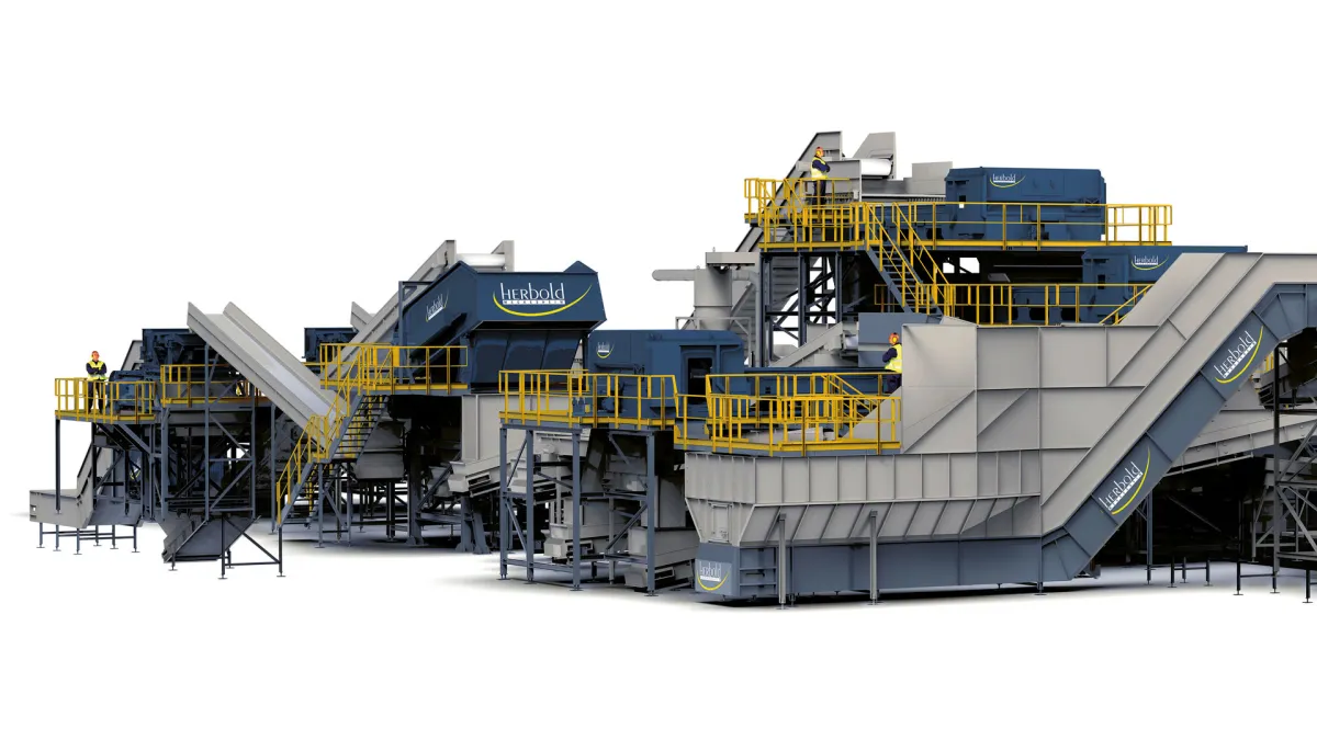 Herbolds industrielle Recyclinganlagen bestehen aus komplexen, detailreichen Baugruppen. (© Herbold Meckesheim GmbH)
