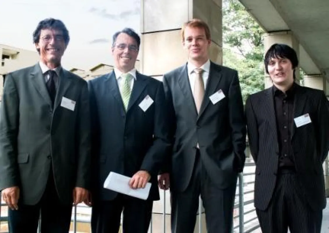 v.l.n.r.: Dr. rer. nat. Frank Hees, RWTH Aachen & OSTO® Systemberatung (Referent); Joachim Vranken, kalaydo.de (Gastgeber); Martin Fischer, Fraunhofer-Gesellschaft (Referent); Stefan Macke, Alte Olden