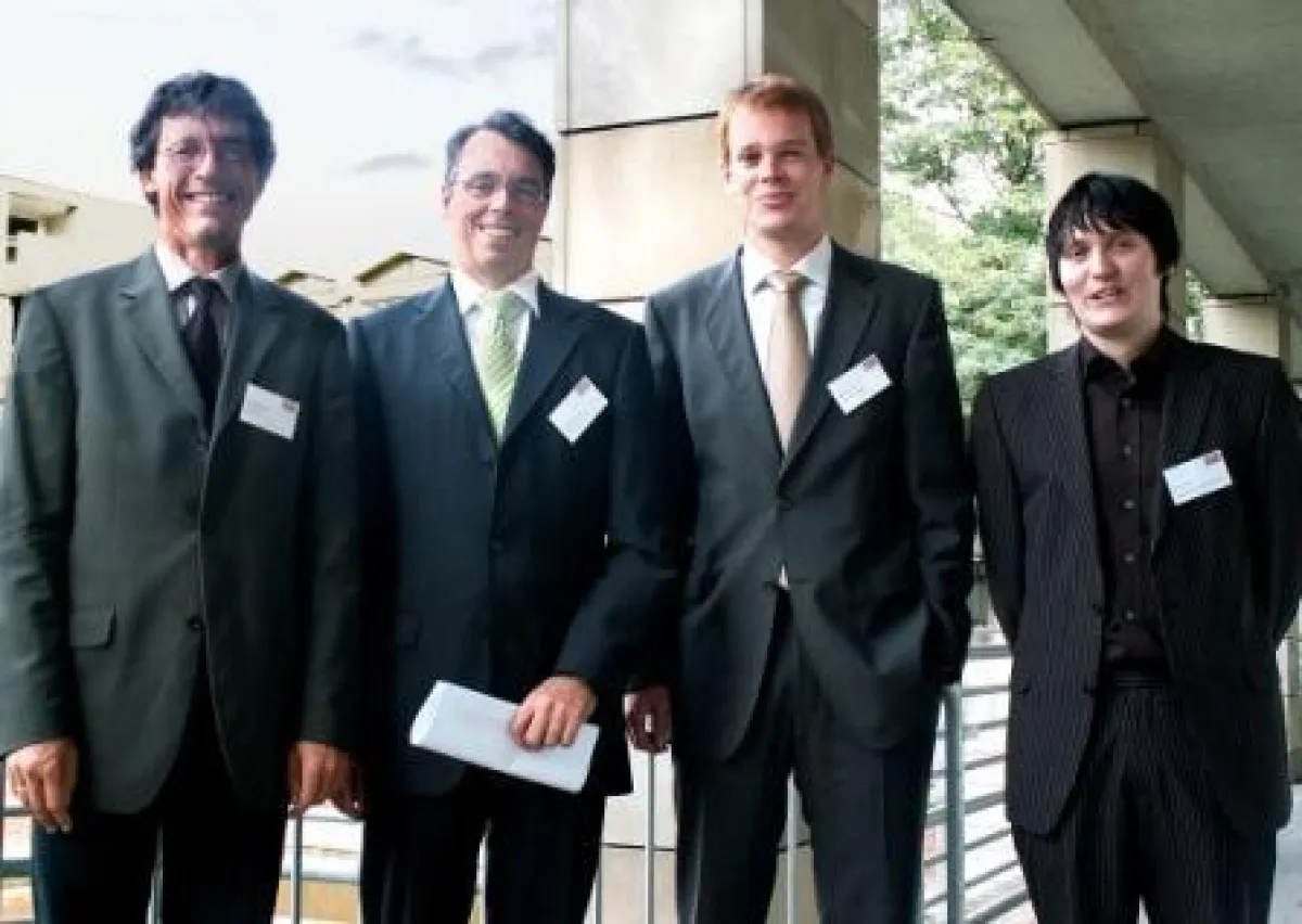 v.l.n.r.: Dr. rer. nat. Frank Hees, RWTH Aachen & OSTO® Systemberatung (Referent); Joachim Vranken, kalaydo.de (Gastgeber); Martin Fischer, Fraunhofer-Gesellschaft (Referent); Stefan Macke, Alte Olden