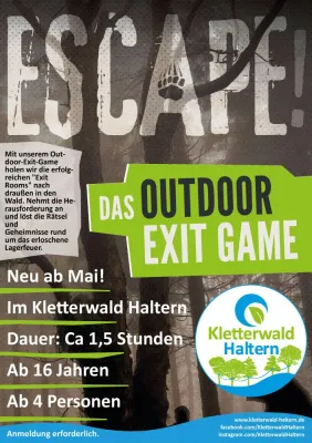Bild: „Exit Room“ im Wald unter Bäumen