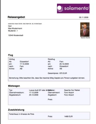 Bild: solamento erleichtert das Erstellen von Reiseangeboten