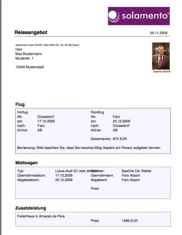 Bild: solamento erleichtert das Erstellen von Reiseangeboten