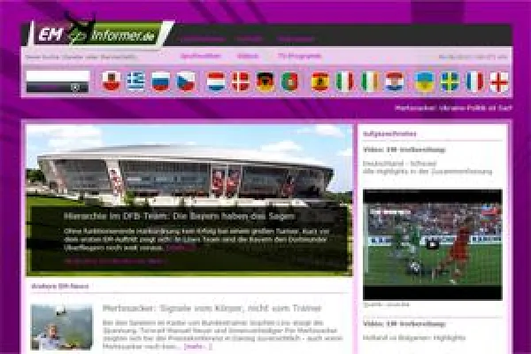 Bild: Neu für Fußball-Fans: EM-INFORMER zeigt alle Nachrichten auf einen Blick