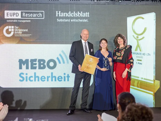 Bild: Hohe Auszeichnung – MEBO Sicherheit GmbH belegt den 1. Platz beim Corporate Health Award