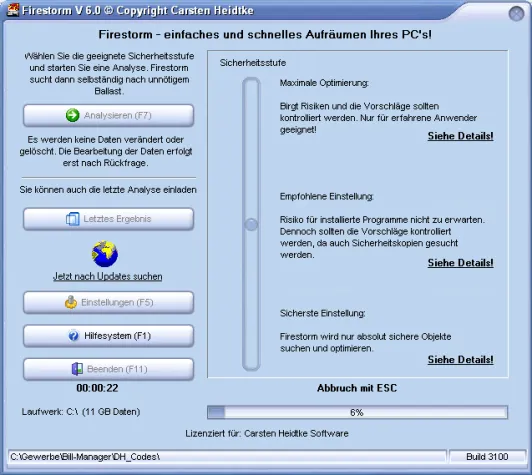 Bild: Firestorm 6.0: Komfortabel den eigenen PC aufräumen