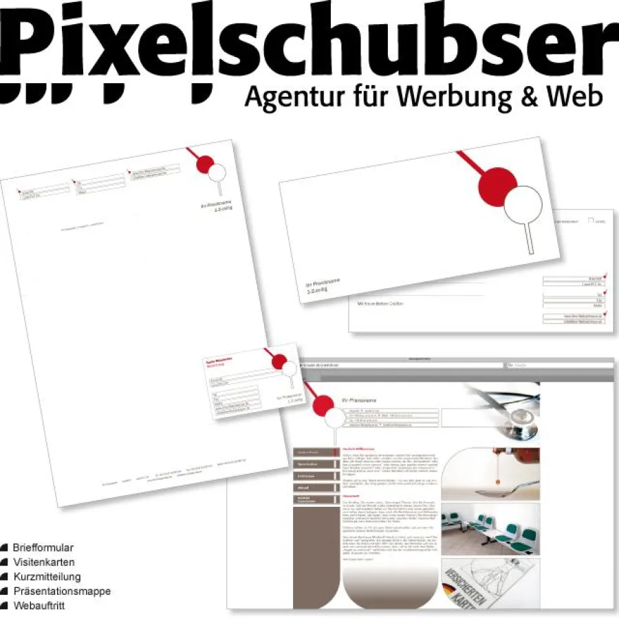 Pixelschubser-Werbeagentur Geschäftsausstattung