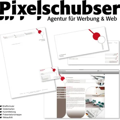 Bild: Branchenspezifische Designvorlage der Pixelschubser – Agentur für Werbung und Web