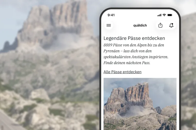 Bild: quäldich.de launcht Pässe-App für das Rennrad