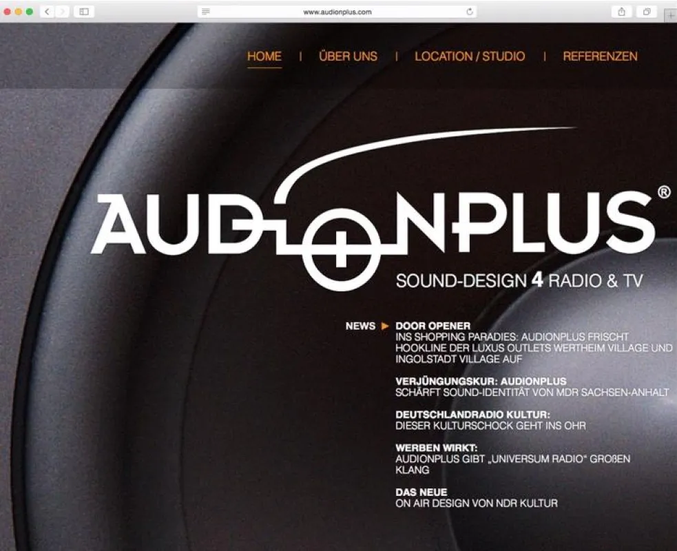 Die AUDIONPLUS-Website 2015