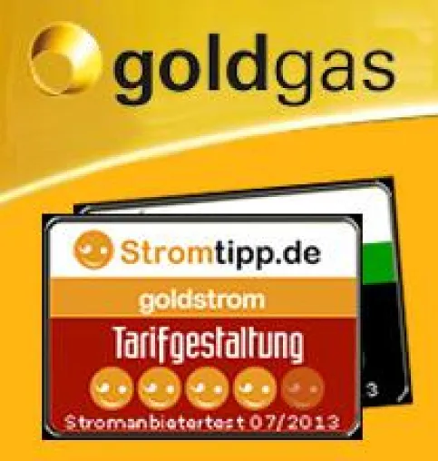 goldgas und goldstrom-Tarife mehrfach ausgezeichnet von Energie-Vergleichsportalen Bild: goldgas und goldstrom-Tarife mehrfach ausgezeichnet von Energie-Vergleichsportalen